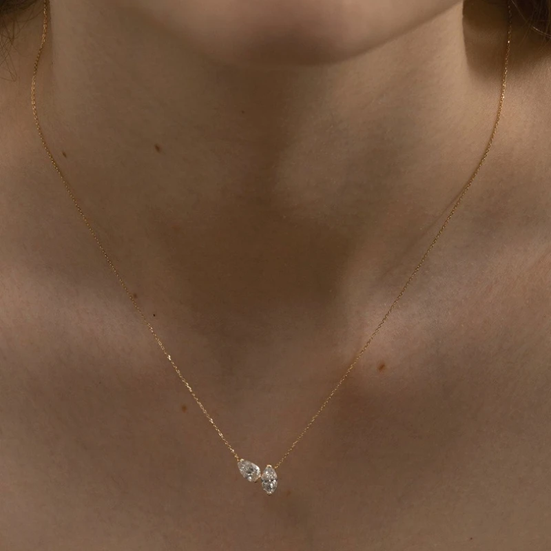 Smyoue New Pass Test All Zircon Necklace for Women Elegant Wedding Anniversary Lab Diamond 100% S925 Pure Silver Jewelry Gifts