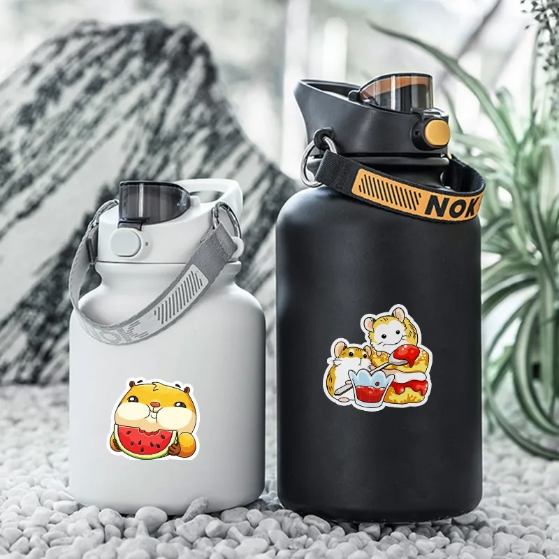 50 Uds. Pegatinas decorativas creativas de garabatos de hámster lindo con personalidad de dibujos animados