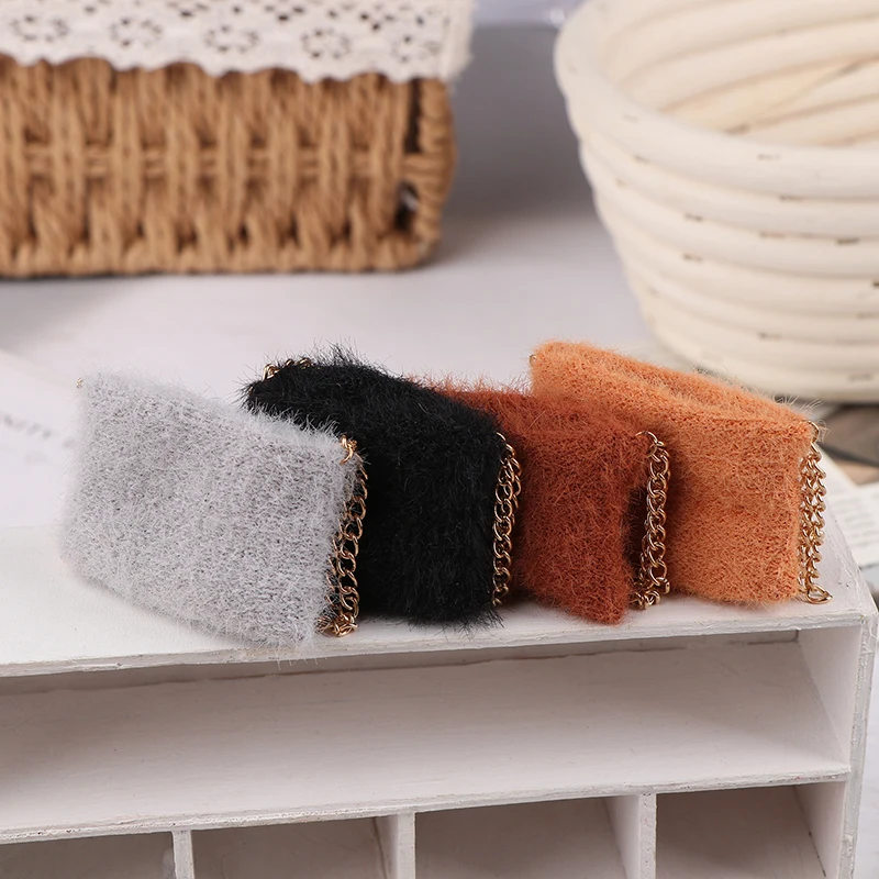 1/6 Doll Simulation Knitting Shoulder Bag Crossbody Bag Doll Mini Bags Kawaii Plush Dolls Clothes Accessories