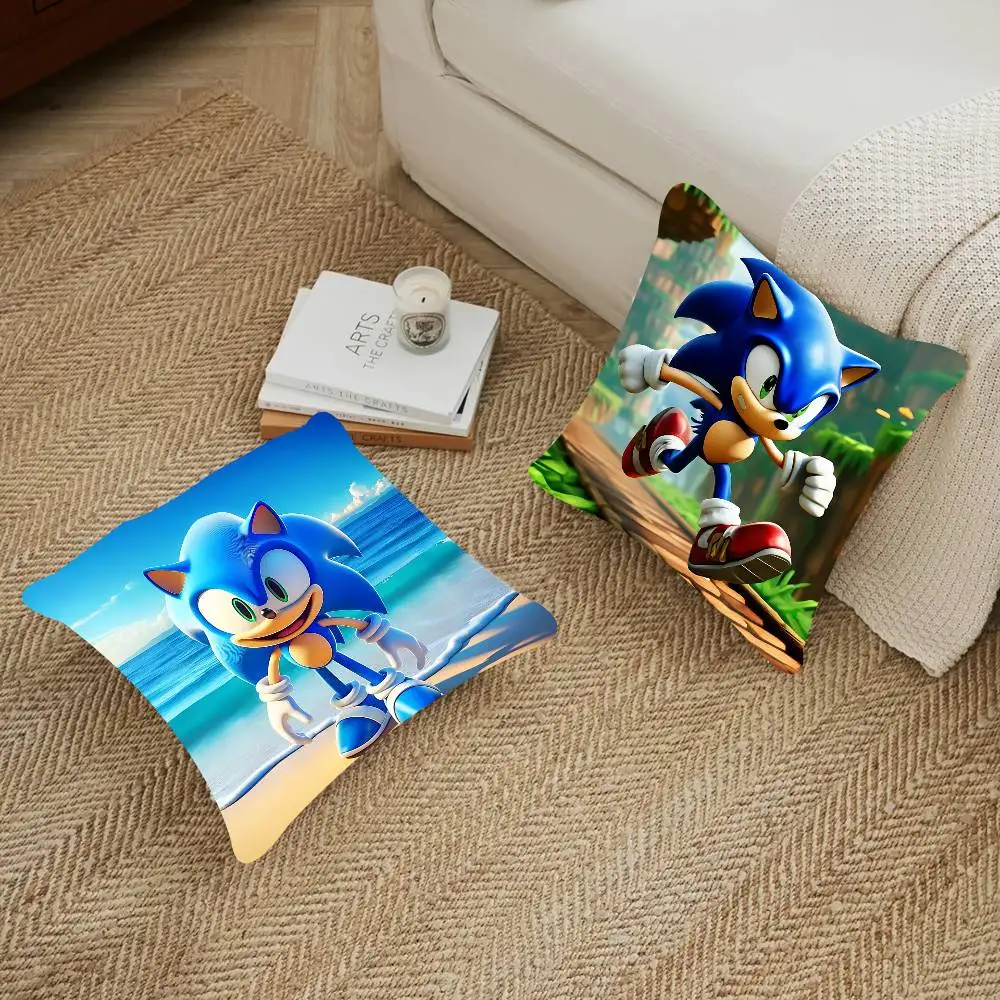 

Game S-Sonic The HedgehogS Pillow Case Removable Washable Cushion Cover – All-Season Soft Linen