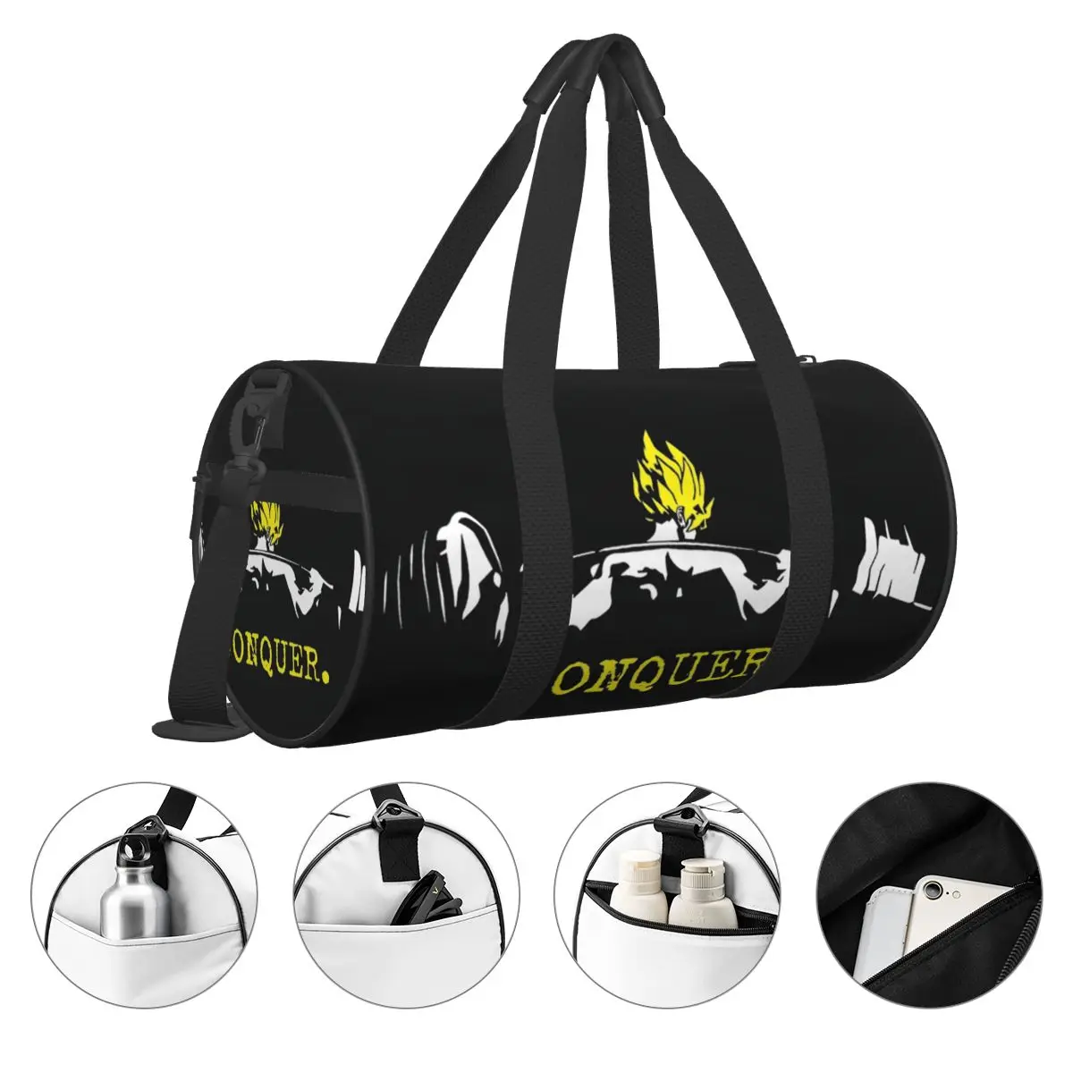 CONQUER Squat Leg Day Insaiyan Sports Bags Swimming Gym Bag with Shoes Novelty Handbags Couple Design Portable Fitness Bag