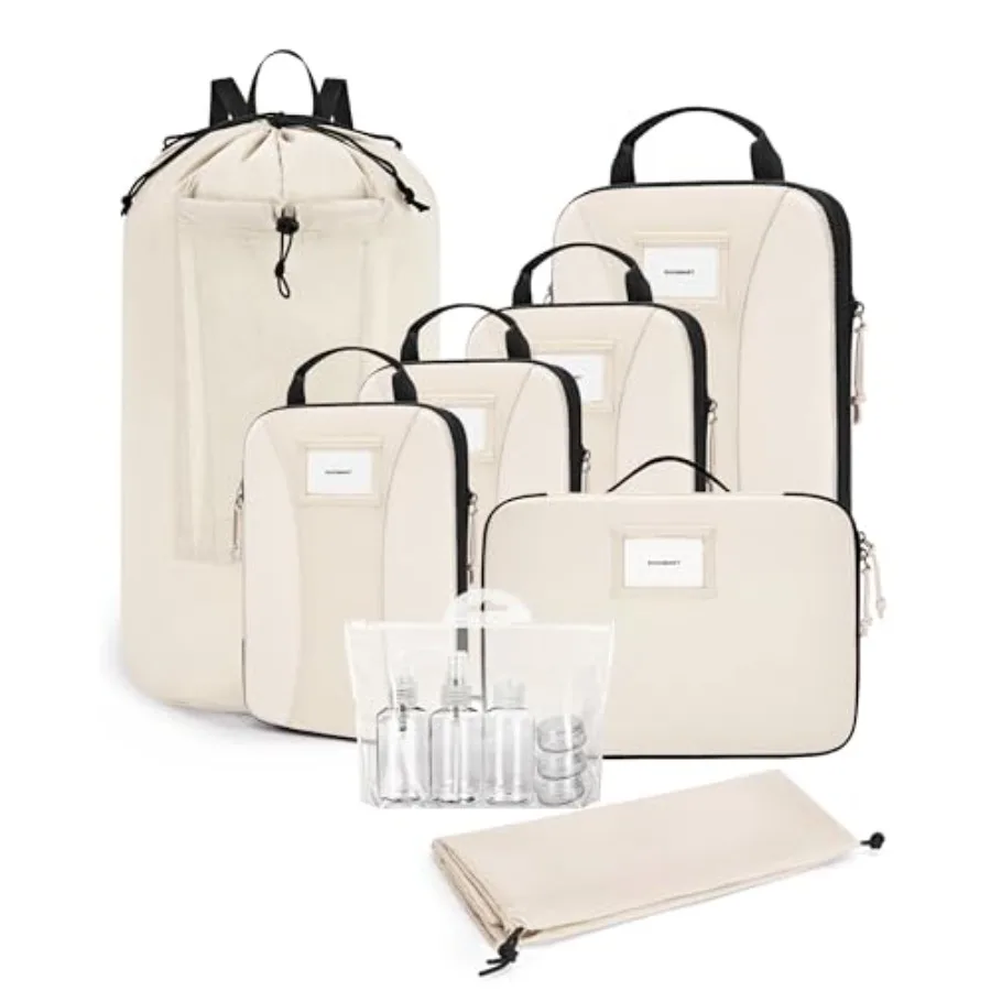 

Compression Packing Cubes 6 PCS Lightweight Travel Organizer for Suitcases and Luggage Ideal for Travel Essentials in Multiple
