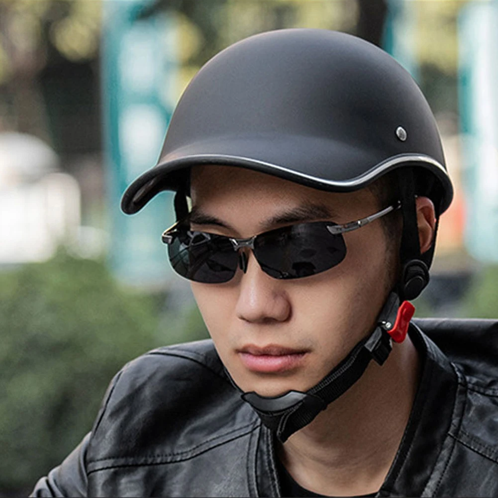 Motorcycle Half Face Baseball Cap Helmet Vintage Safety Hard Hat for Women Men Bicycle Motorcycle Helmets Hard Hat