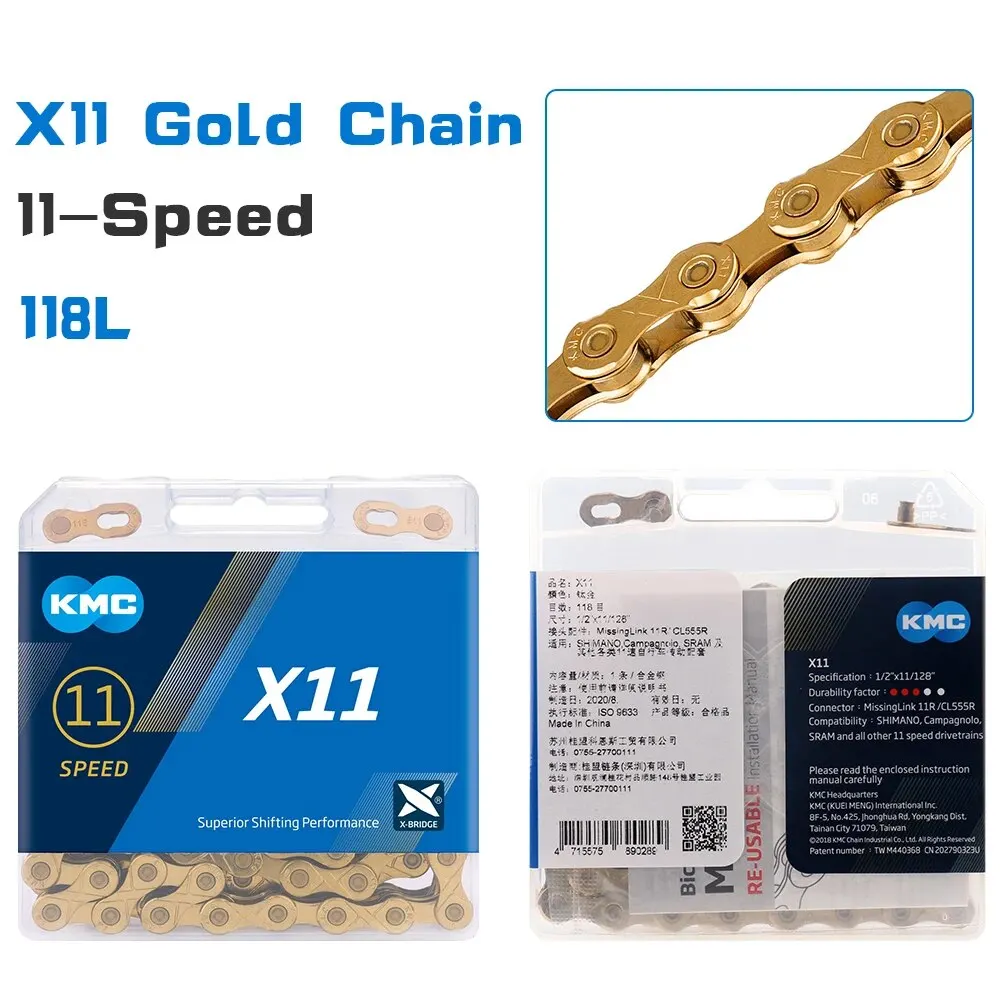 KMC Bicycle Chain 8 9 10 11 12 Speed MTB Road Bike Current X8 X9 X10 X11 X12 Gold Mountain Bike Chains for Shimano Parts