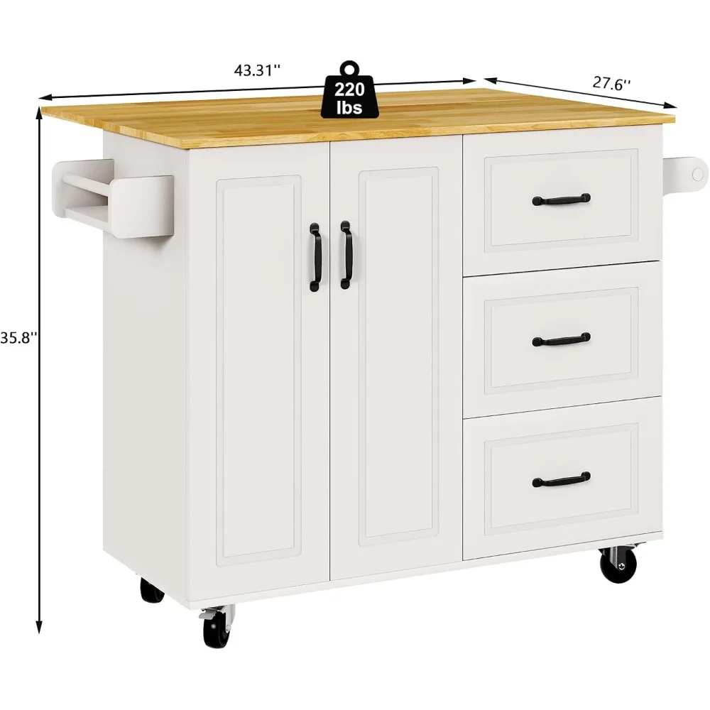 جزيرة المطبخ المتدحرجة من Ever Winner مع مساحة تخزين، وعربة مطبخ متنقلة مع رفوف توابل ومنشفة #2