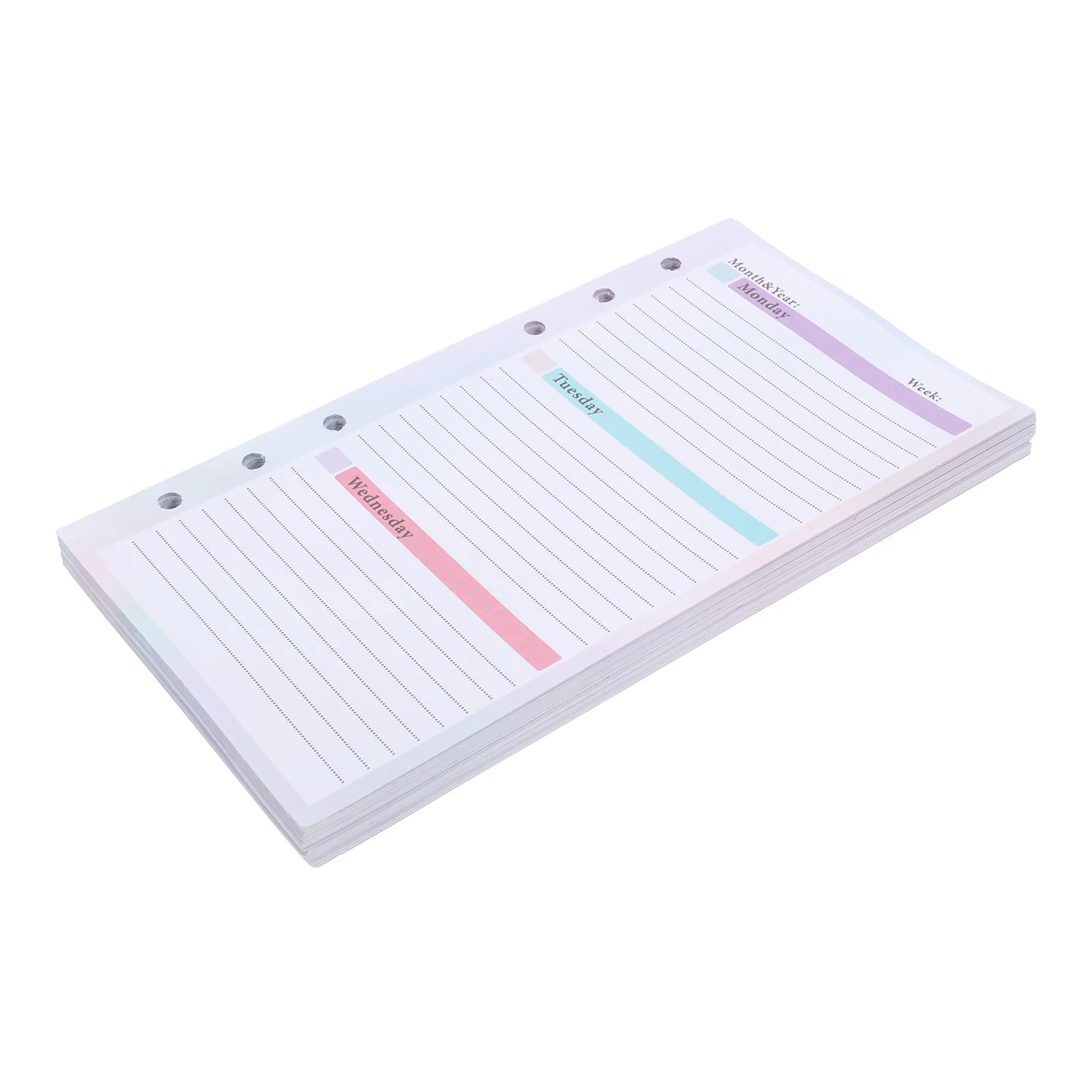 

6 Hole Task Weekly Planner Office Notepad Spiral Desk 54 Sheets Large Size Task Planner Office Use Calendar Print