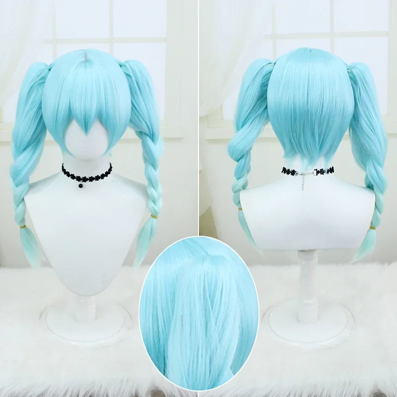 Anime VOCALOID women Bunny cosplay wig Bunnies  role play blue braided hair costumes