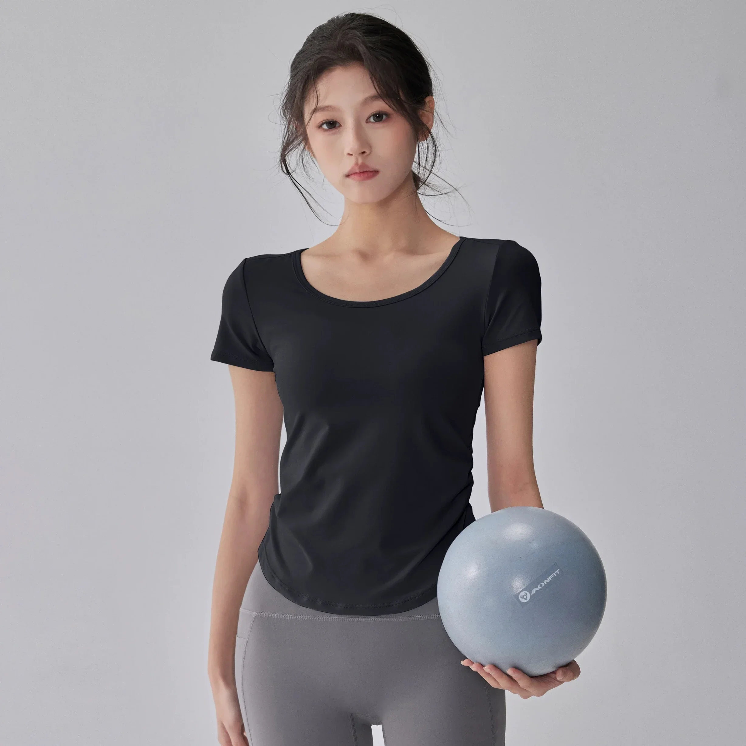 Camiseta Deportiva de Yoga para Mujer, Manga Corta, Nueva, con Malla Transpirable, para Gimnasio, Running, Pilates, Entrenamiento y Fitness