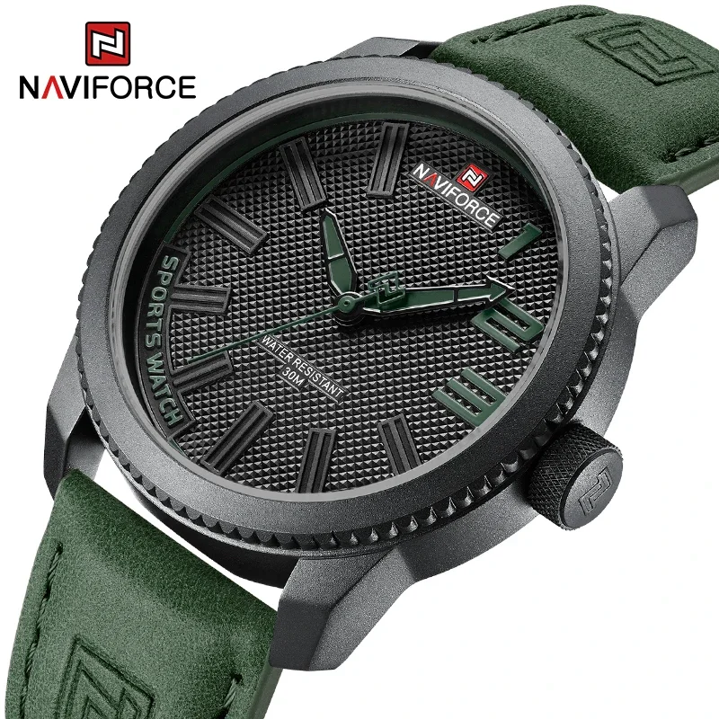 NAVIFORCE 2024 Male Wristwatch Military Sports Shockproof Waterproof Leather Watch Men Fashion Casual Clock Relogio Masculino