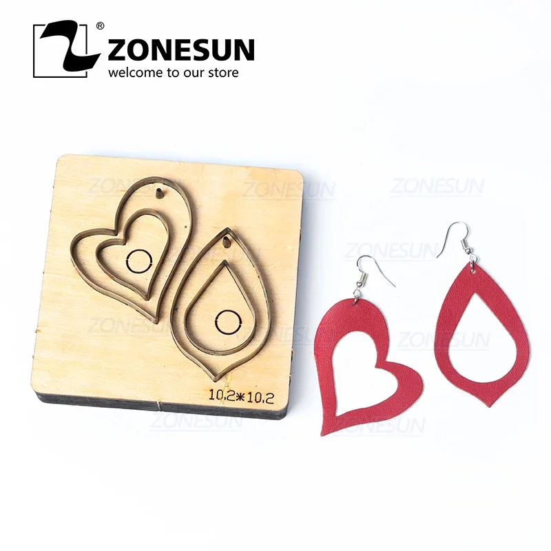 ZONESUN T3 DIY Custom Cutter Leather Earring Cutting Die Leather Cut Out Earring For Steel Rule Die Cutting Machine Press Tools