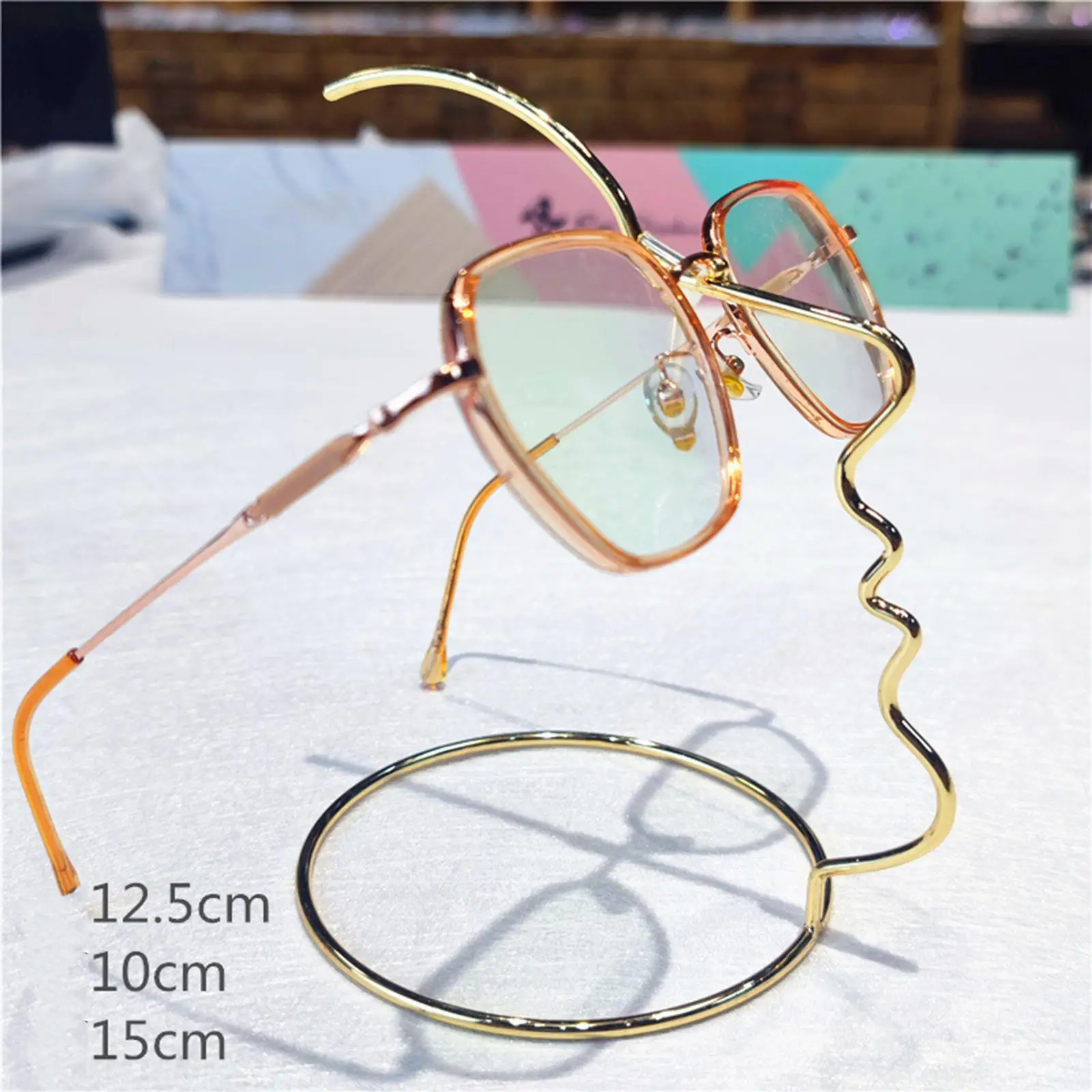 

Glasses Display Prop Decorative Simple Stylish Spectacles Storage Rack for Cabinet Bedroom Hotel Dressing Room Table Centerpiece