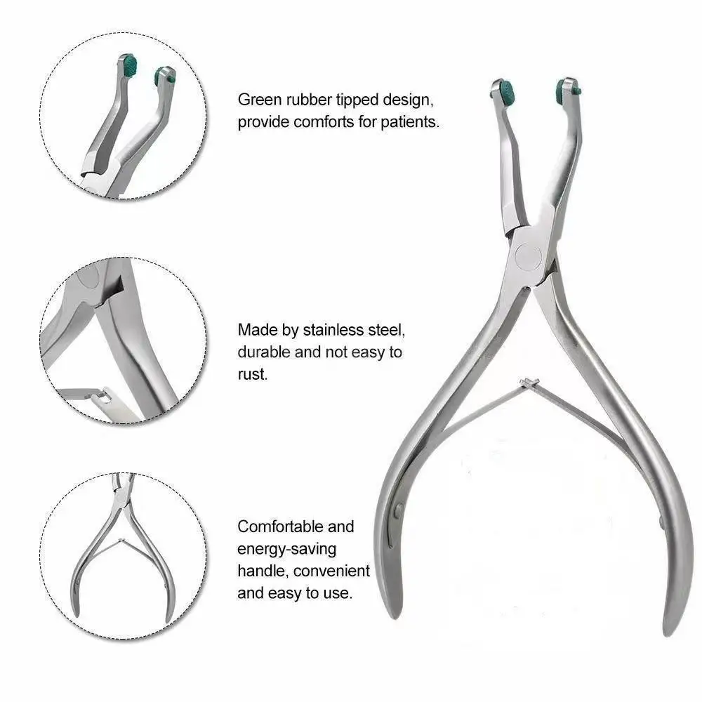 

Dental Crown Remover Plier with Green Rubber Tips for Temporary Crown Removal Dentist Instruments Dental Extraction Tools