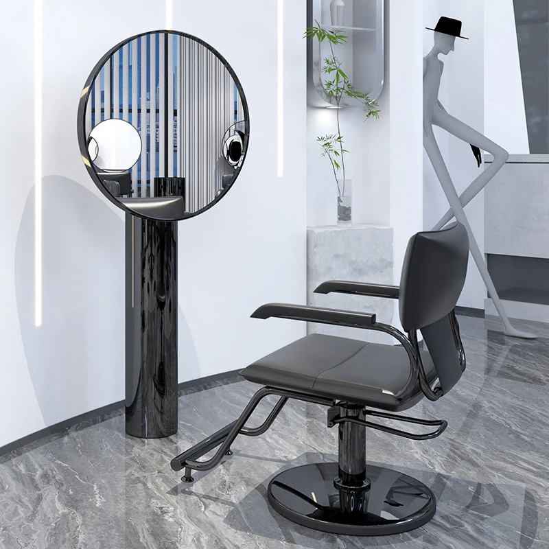 Modern Simplicity Barbershop Mirror Light Luxury Style Salon Mirror Business Furniture Stainless Steel Double-Sided Mirror