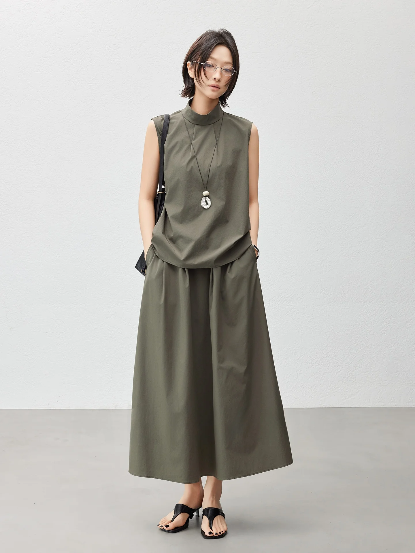 

Комплект Meiyang Static World: Жилет и юбка из нейлона с воздушной текстурой и эффектом складок, модный женский костюм-двойка