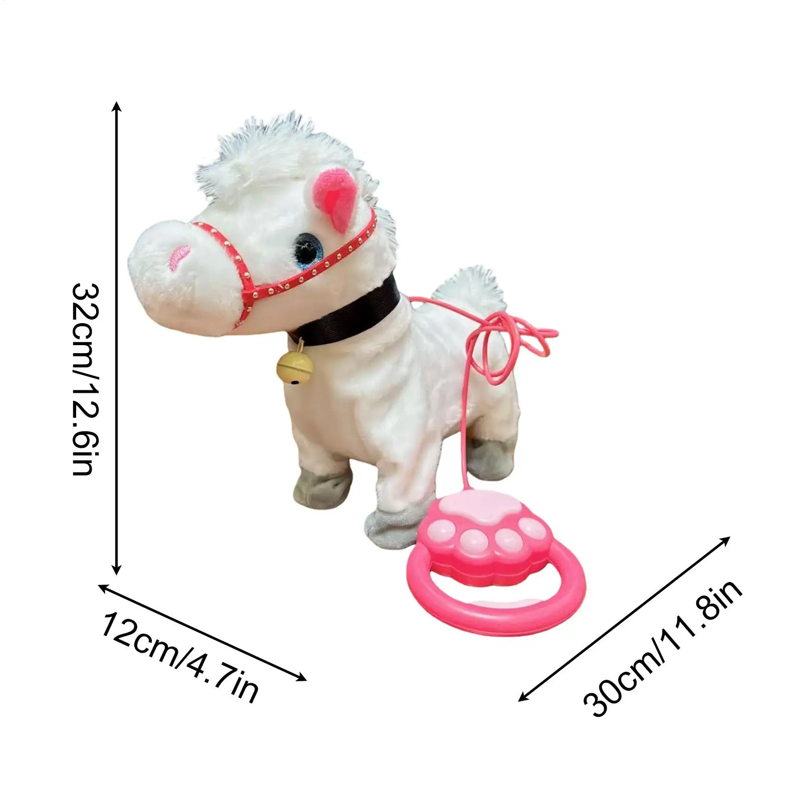 Walking Horse Toy Lead Rope Included Realistic Children Electric Toy Walking Horse for Preschoolers Teens Over 3 Years Old Boys