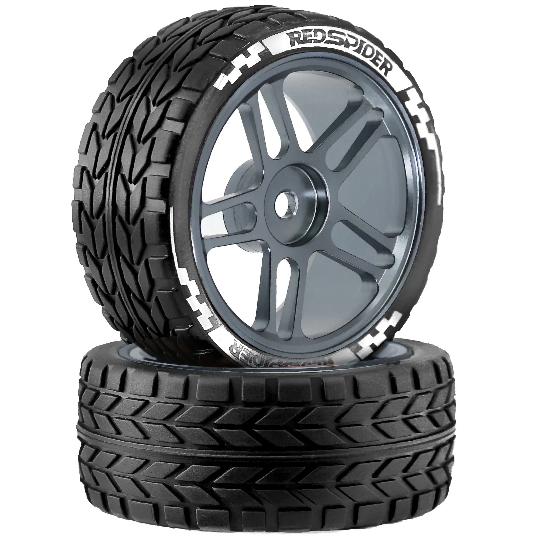 RED SPIDER 4Pcs RC 1/10 Drift Touring Car Metal Wheels Rubber Tires 12mm Hex For TT‑02  94123 4‑Tec RC Onroad Car Upgrade Parts
