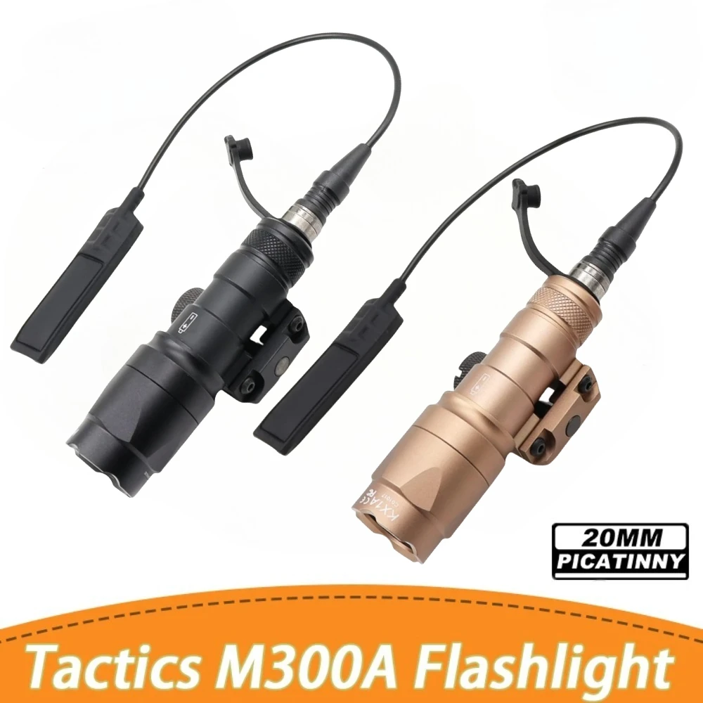 M300A Tactical Scout Light AR15 Rifle LED Flashlight Hunting Weapon Gun Light  Fit 20mm Rail Hunting Airsoft Scout Accessories