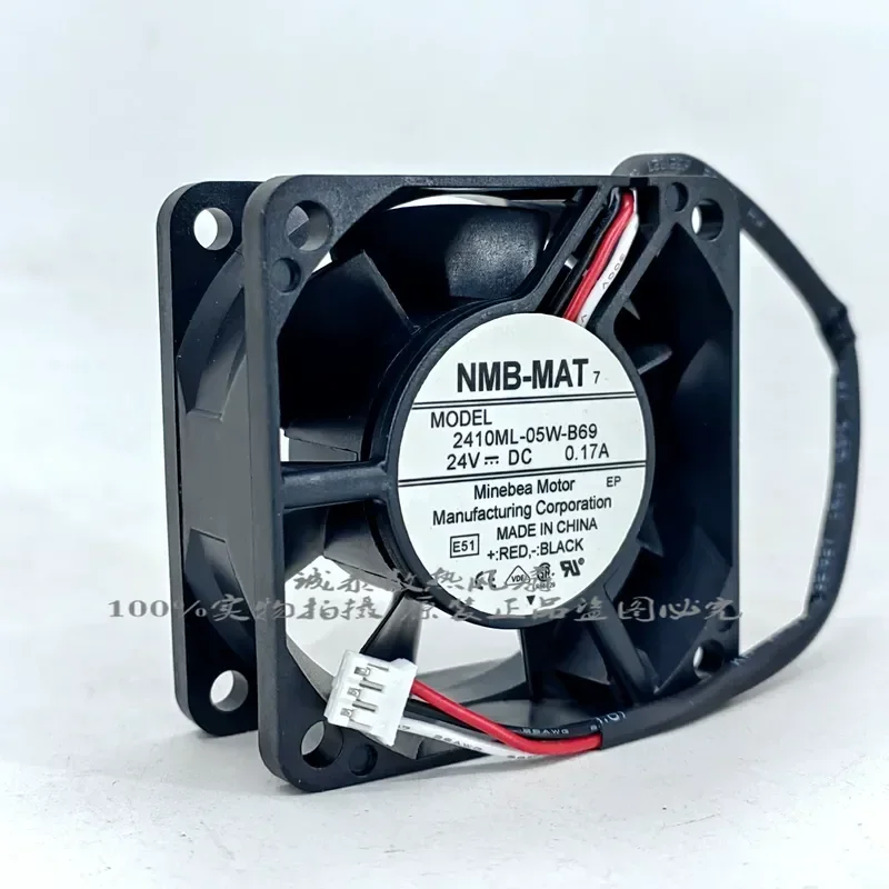 for NMB-MAT 2410ML-05W-B69 6025 24V 0.17A 6CM 3-wire Inverter Cooling Fan