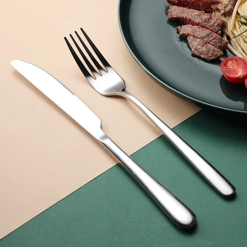 Stainless Steel Cutlery Set with Gold-Plated Handle, Star Diamond, Fork, Steak, Portable Gift Box, Dinner, Kitchen, 2Pcs