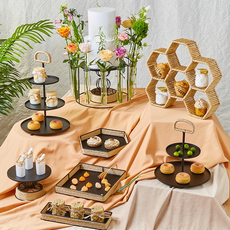 European Dessert Table Decoration Forest Wedding Birthday Decoration Tea Break Cold Meal Cake Afternoon Tea Tray Display Shelf