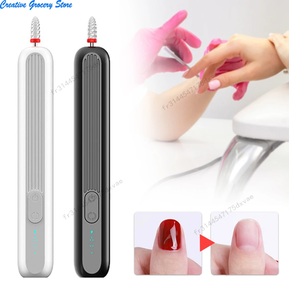 Kit de broca elétrica para unhas, kit profissional de manicure e pedicure, 3 configurações de velocidade para cuidados com os pés das mãos dos pés para todos os tipos de unhas