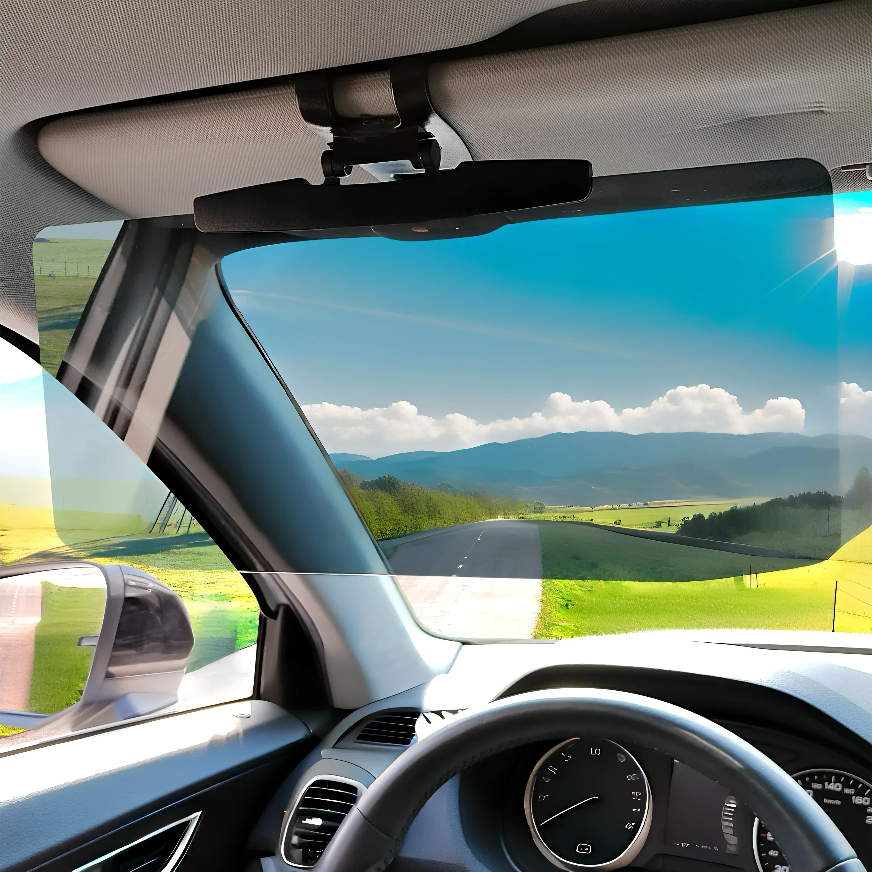 Universal Car Sun Visor  Angle Adjustable Anti-Glare, Foldable, for Cars, Trucks, SUVs, Minivans - Enhance Driving Safety