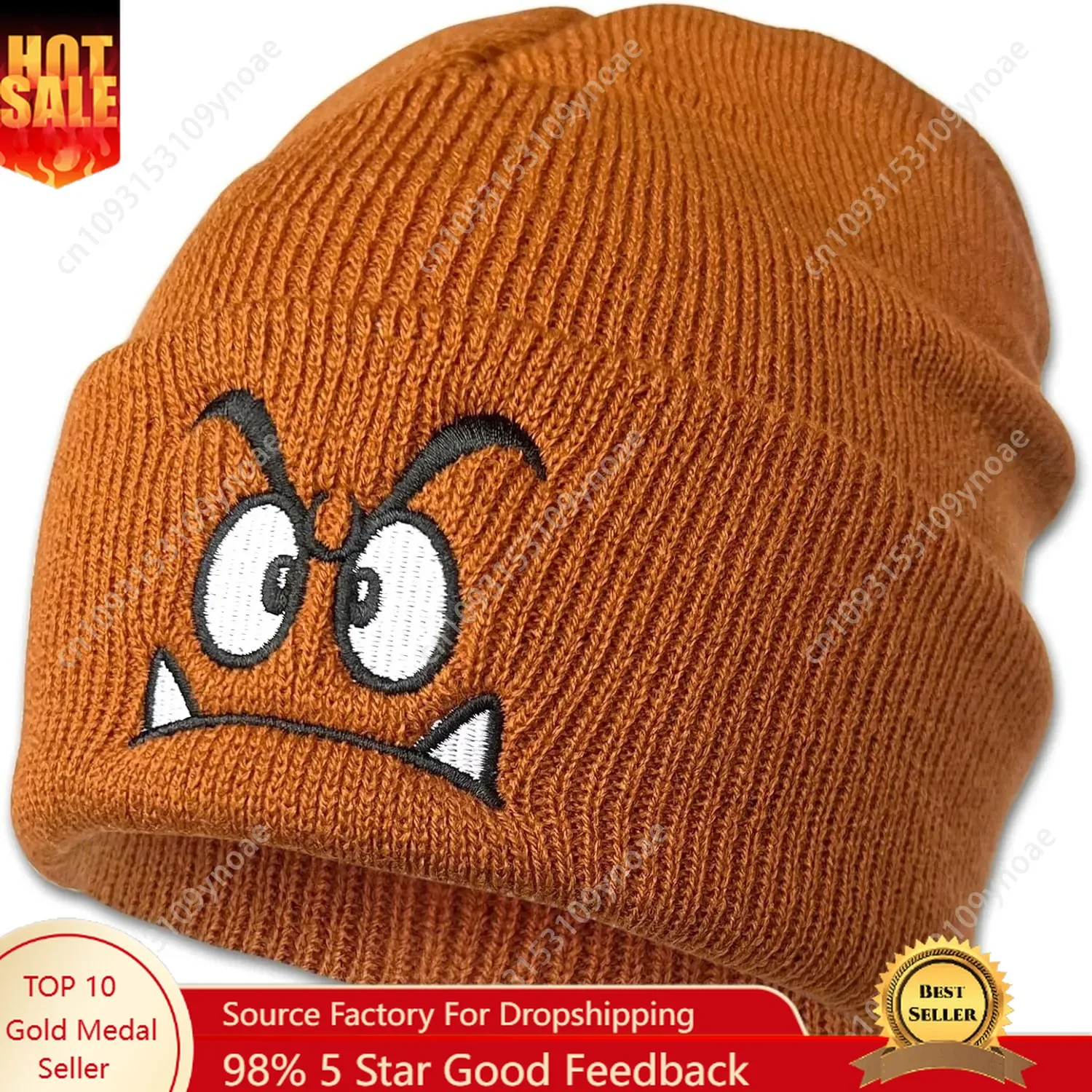 Goomba Anime Beanie Cap Knit Hats Winter Caps Funny Ski Hat Headwea Men Women Unisex Soft Comfortable Game Fan Gift Classic Cute