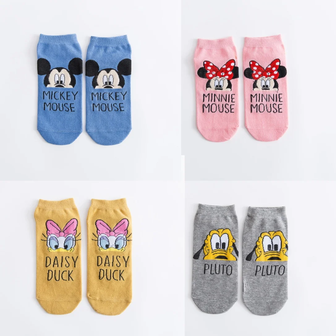 

Kawaii Disney буквы Микки Маус мультфильм носки для женщин средняя трубка японские милые студенческие носки анимация из чистого хлопка