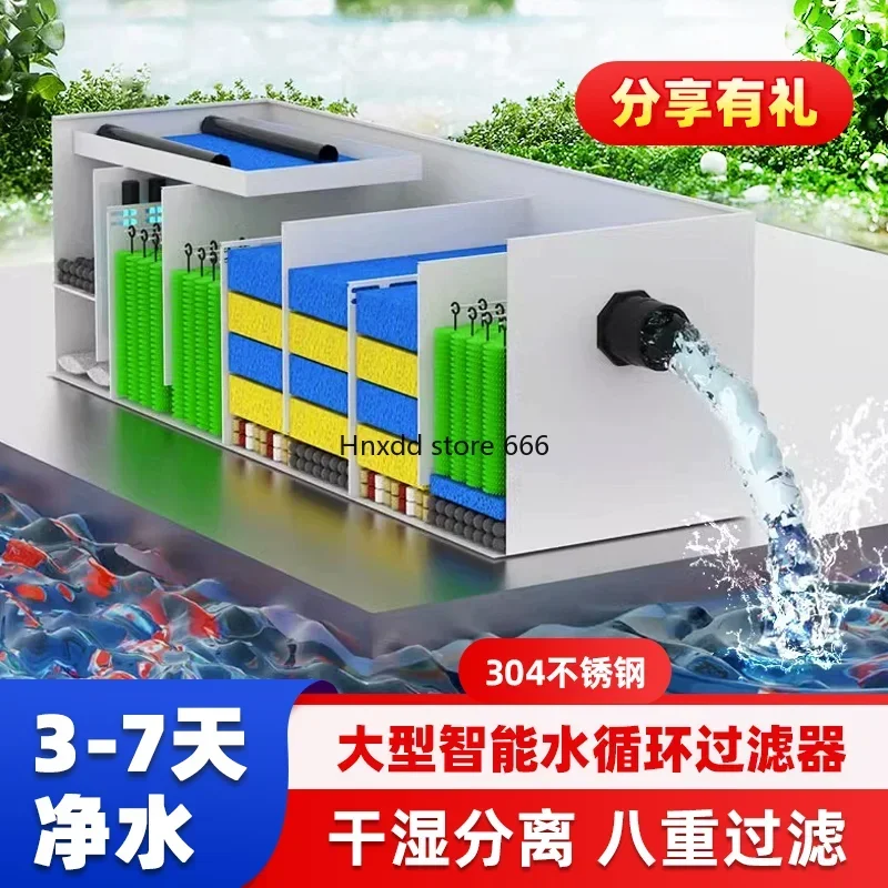 Fish pond filter Fish culture circulating water system Outdoor large pool filter device