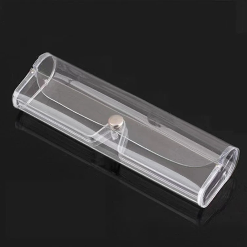 1pcs Ultralight Portable Reading Glasses Cases Transparent Button Closure Eyeglasses Organizer Box Eyewear Accessories