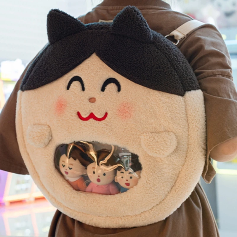 Bolsa oficial Irasutoya periférica estilo gato Ita, lindo gato pequeño, mochila de gran capacidad, bolsa de almacenamiento para muñecas, adorno, regalo de cumpleaños