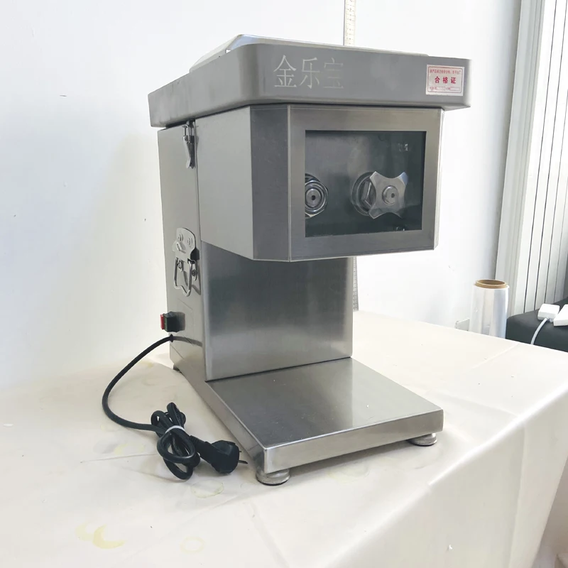 Trancheuse à viande commerciale en acier inoxydable, coupe-viande de bureau électrique, machine de cantine, mise à niveau