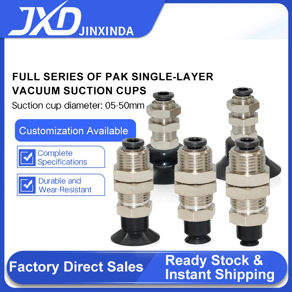 JXD Pneumatic Vacuum Suction Cup PAK 05-50mm M12/M14 Suction Nozzle Mounting Hardware for Robotic EOAT Pneumatic