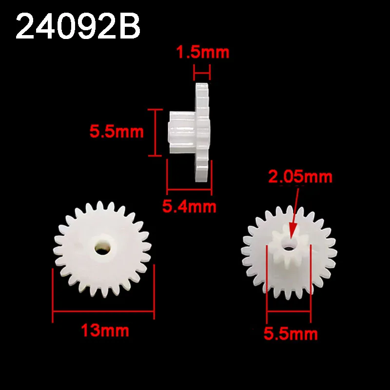 24092B 0.5M Duplicate Gear 24 Teeth OD=13mm 9 Tooth Od=5.5mm 24T + 9T Dual Pinion DIY Toy Model Accessories