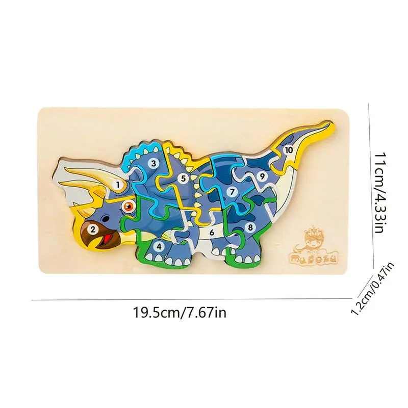 Dinosaurus Houten Puzzel Dier Legpuzzels Montessori Legpuzzels Educatieve Dino Puzzels Voor 2 3 4 Jaar Oude Jongens Meisjes