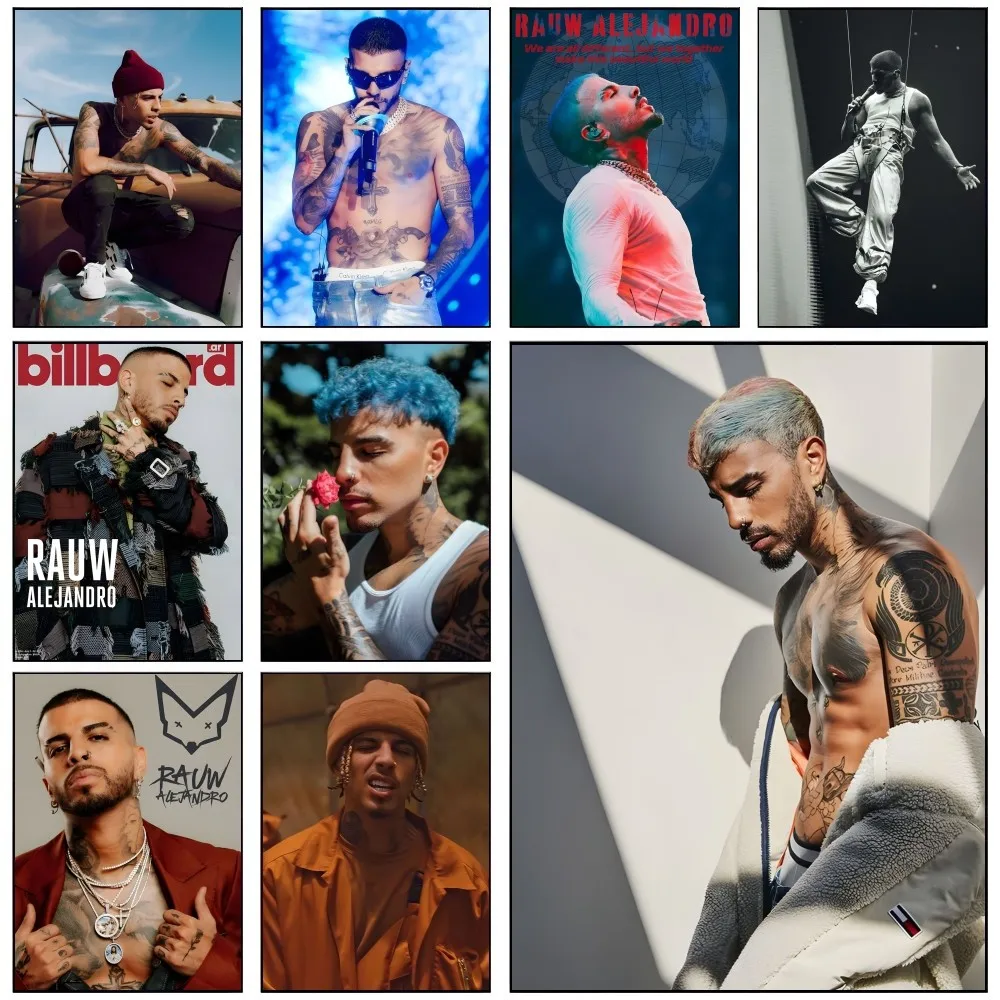 

Pop Singer Rauw Alejandro Music Self-adhesive Art Waterproof Paper Sticker Coffee House Bar Room Wall Decor