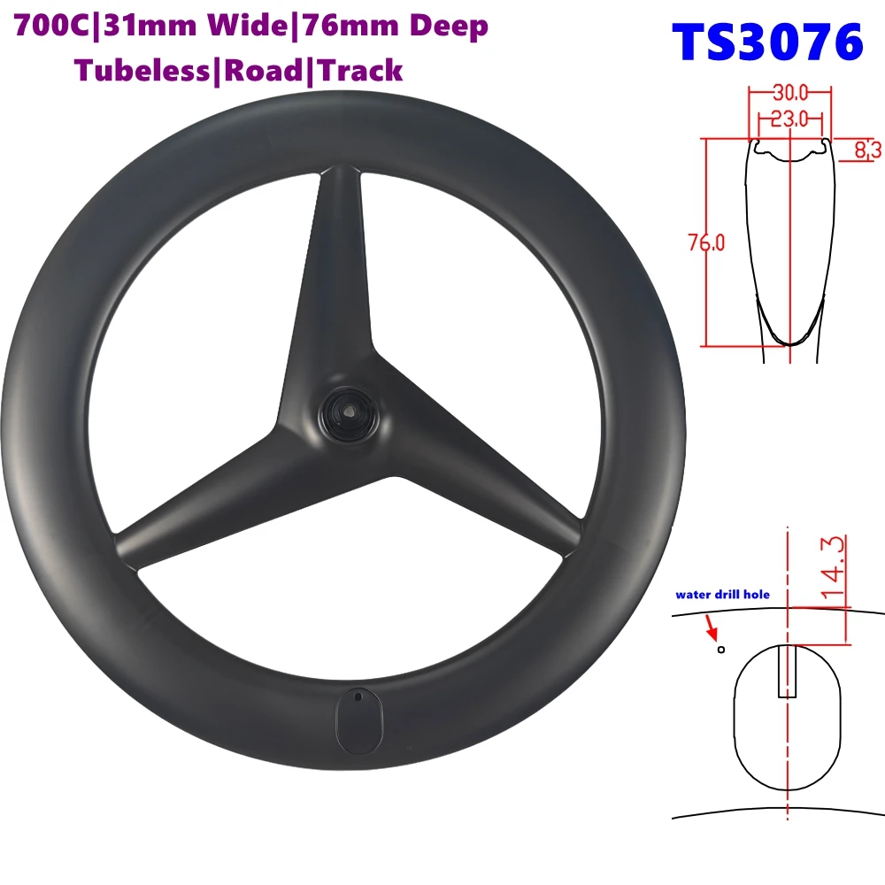 

Колесный комплект BIKEDOC TS3076 Gravel с 3 спицами, дисковыми тормозами, 700c, клинчерные и бескамерные, аэродинамические карбоновые обода, система Ratchet, втулка Center Lock