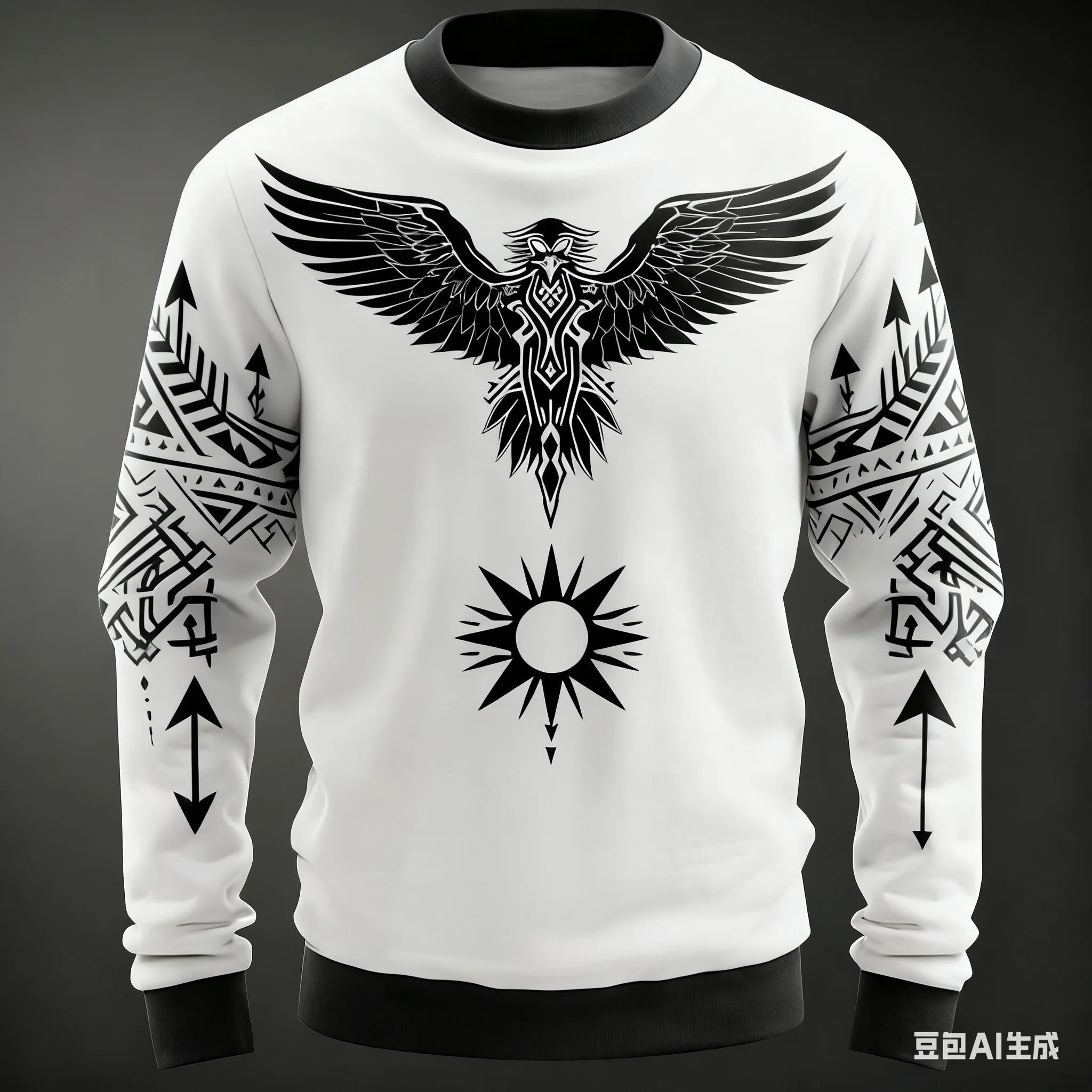 مضحك ثلاثية الأبعاد النسر طباعة هوديس للرجال موضة القراصنة رمز نمط Vintage الملابس الخريف والشتاء بلوزات س الرقبة عادية #4