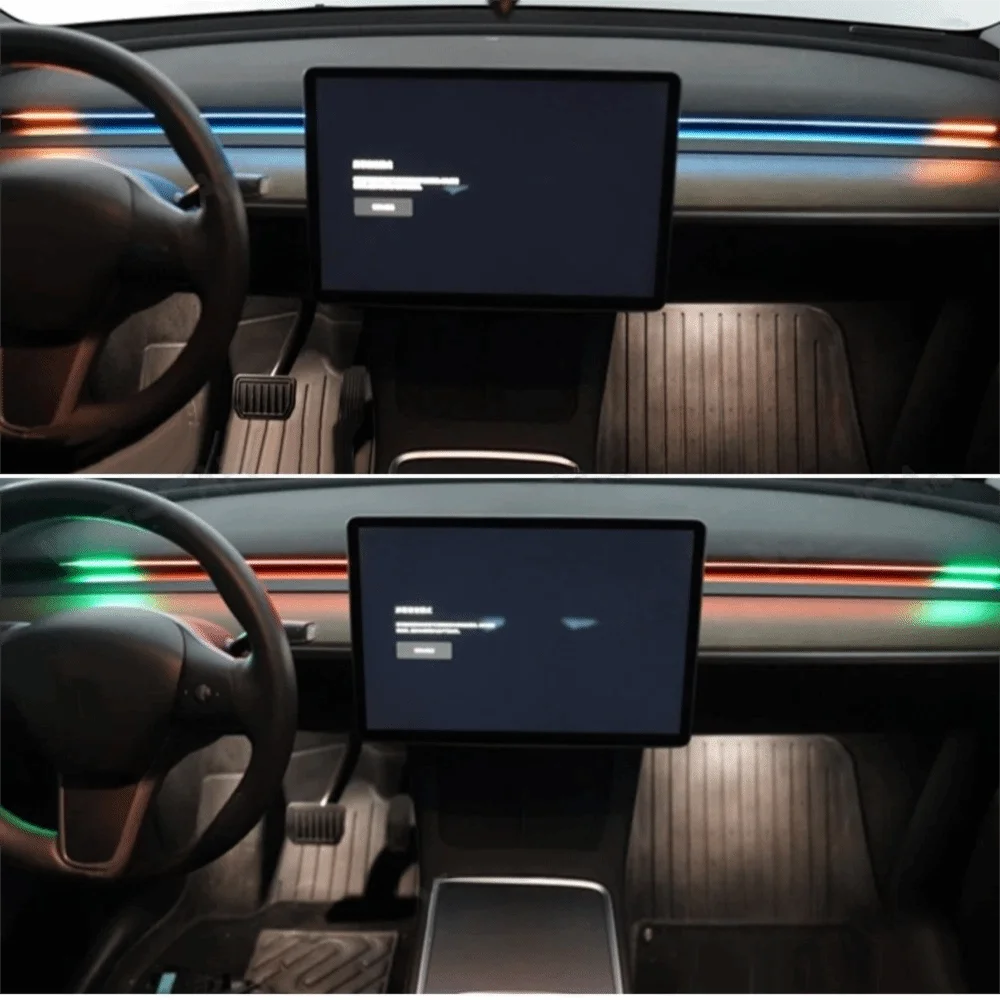 

2-in 1 Smart Air Vent Ambient Light System BSD System for Tesla New Y Juniper Model 3 Highland Model 3 Y 2021+