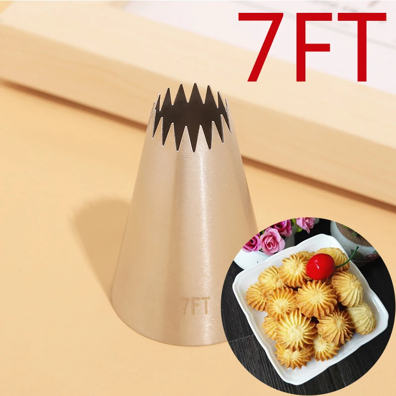 

BCMJHWT #7FT Cake Decorating Tips Set Russian Open Star Piping Nozzles Tips Cupcake Cookies Icing Piping Pastry Nozzles