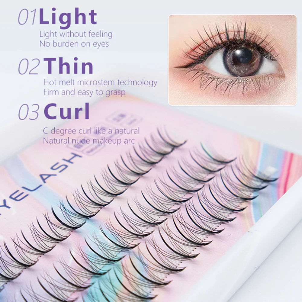 Professional Makeup Personal Cluster Eyelash Single tuft of M sandwich eyelash Grafting False Eyelashes Custom Logo