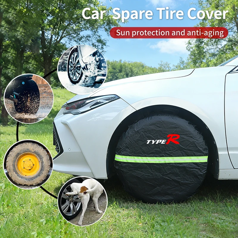

4PCS Taffeta Car Tire Covers Waterproof Dustproof Storage Bags Set For Honda Type R Civic Accord CRV HRV Pilot Fit Odysse