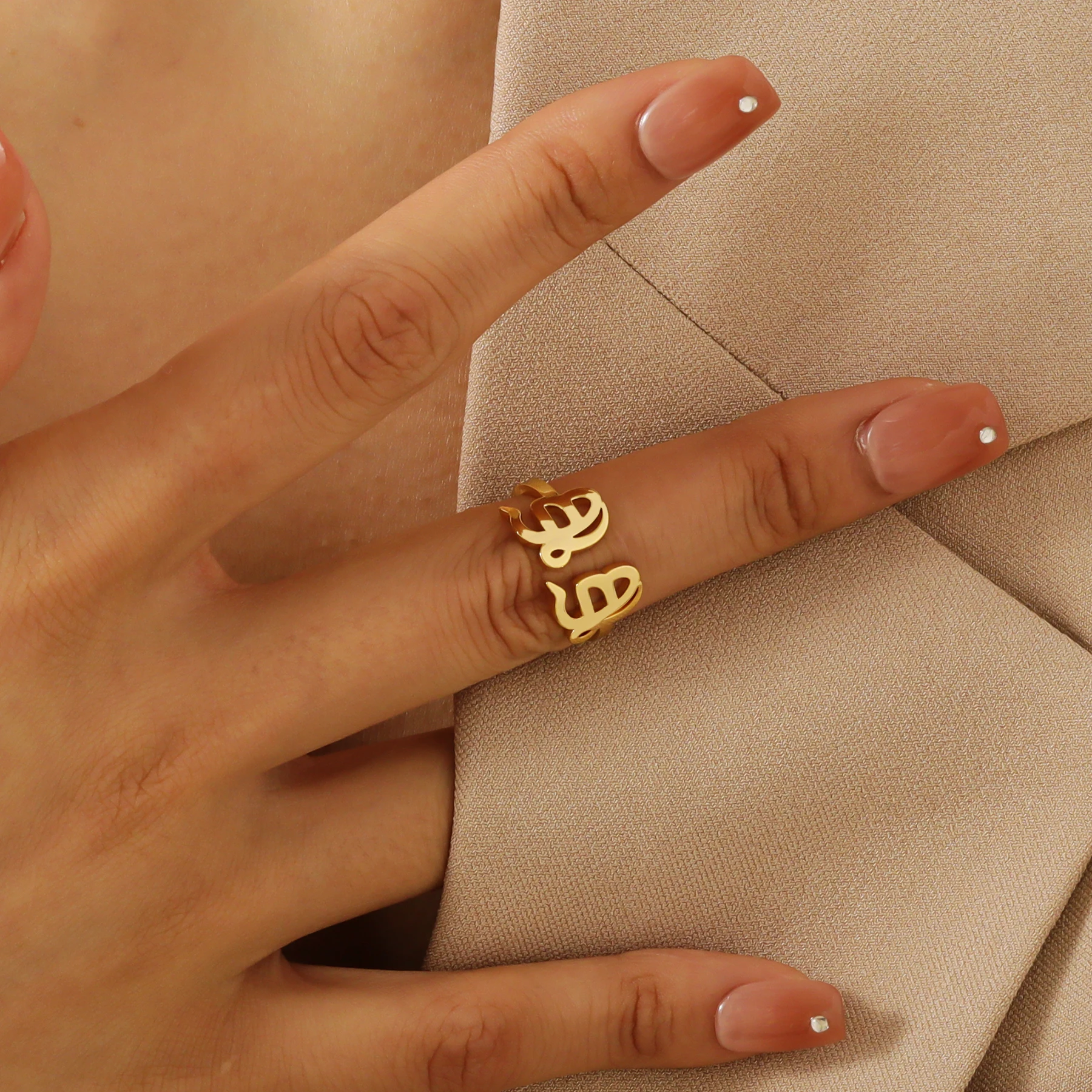 

Двойное кольцо Sikh в панджабском стиле с особым символом, ювелирные изделия из нержавеющей стали 18K, персонализированные ювелирные изделия, религиозные памятные украшения, праздничный подарок