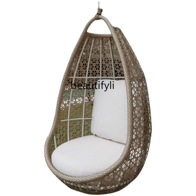 

Hanging Basket Rattan Chair Rattan Bird's Nest Floor Indoor Home Lazy Rocking Chair Cradle Outdoor Swing