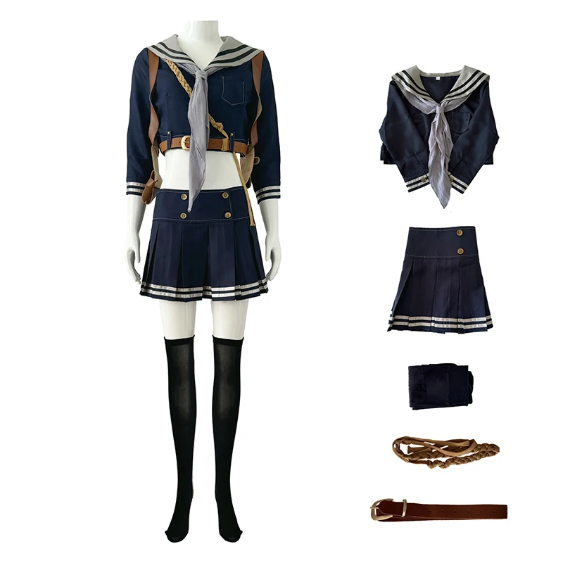 Disfraz de Emily de la película Sucker Punch, traje de marinera, falda, disfraz, uniforme de colegiala, vestido de estilo preppy, para mujer, ideal para Halloween, carnavales y fiestas.