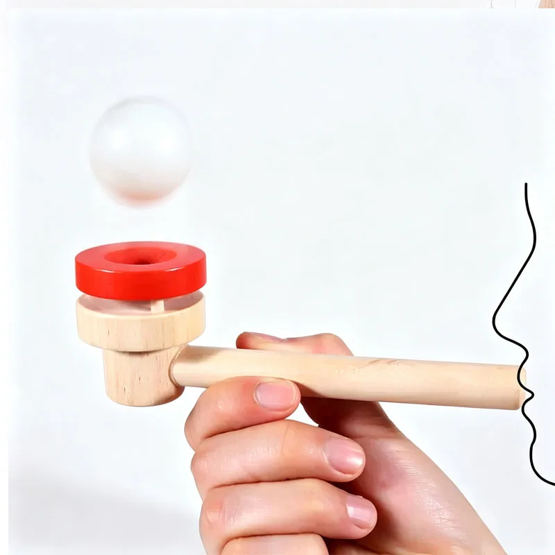 Classic Ball Blowing Toy Floating Blow Pipe Balls for Kids Adults Training Lung Capacity Montessori Develop Fine Motor Skills