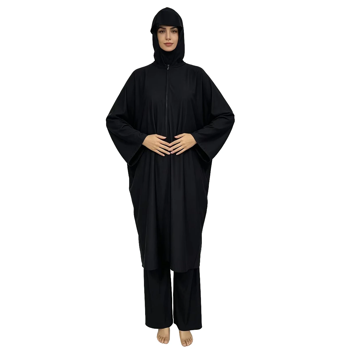 Dubai Muslim Women Three Piece Set Swimsuit Loose Full Length Modest Bathing Suit Beach Pant Top Hijab Swimwear Islamic Turkey