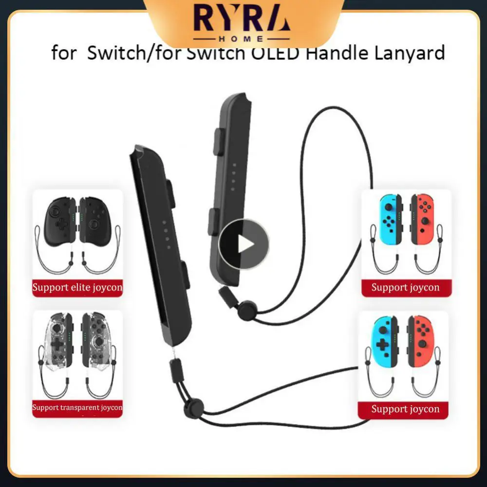 휴대용 조절 가능 밴드 핸드 로프, 랜야드 블랙 스위치 조이콘, Ns Switch Oled 컨트롤러 액세서리, 손목 스트랩