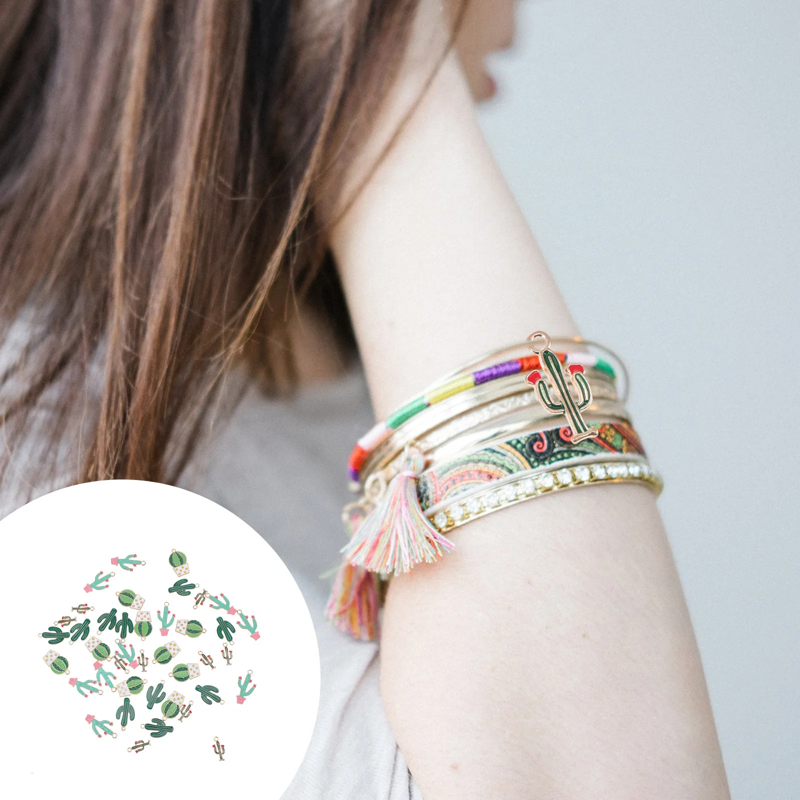 

40Pcs Cactus DIY Alloy Pendant Charms Classic Jewelry Necklace Bracelet Earring Craft Accessories DIY Pendants