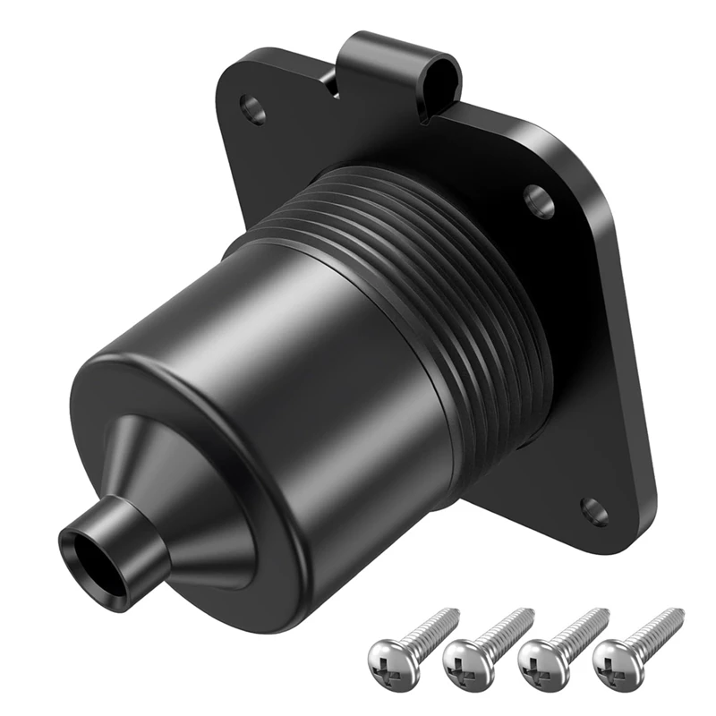 ABNO-Flanged Inlet ETL 15 Amp RV Plug Receptacle Block Heater Bumper Plug With Waterproof Cover NEMA 5-15 Male Wall US Plug